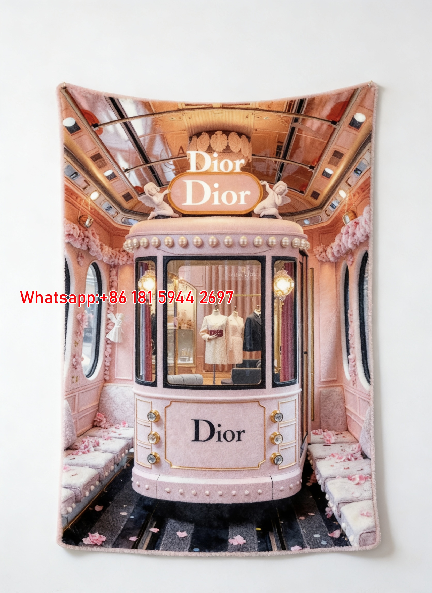 Luxury Dior Floral Tram Flannel Throw D092